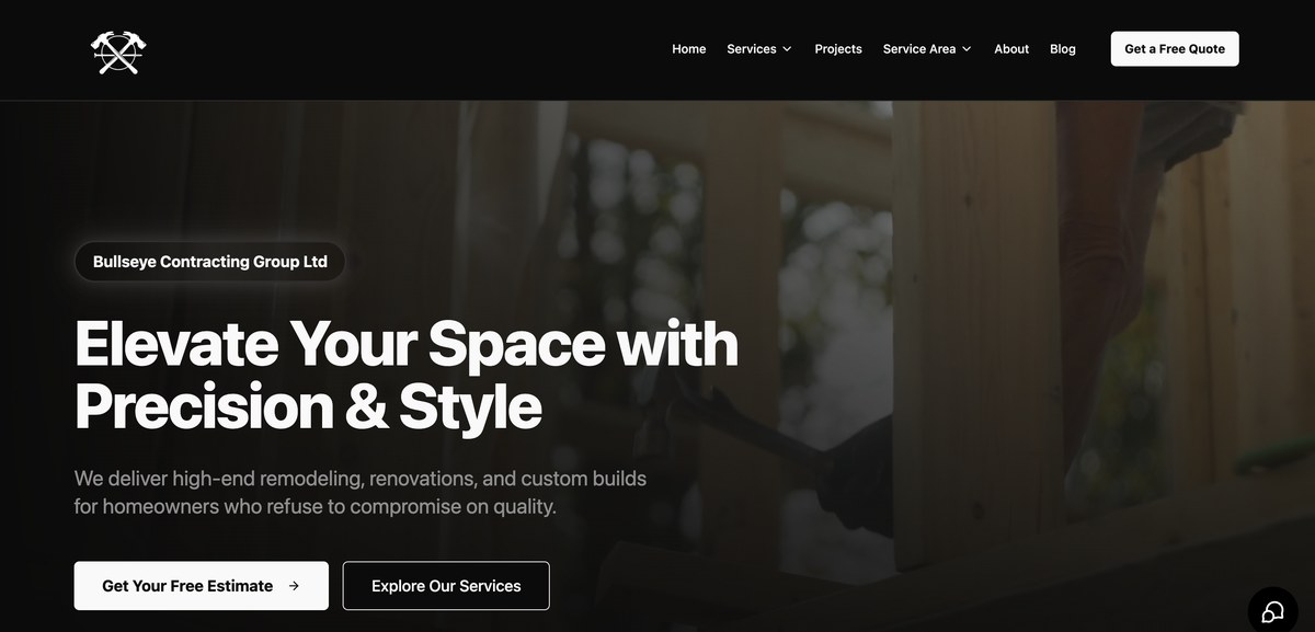 Bullseye Contracting Group homepage