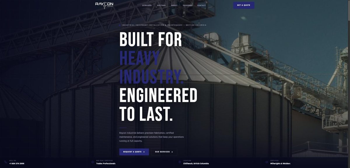 Raycon Industrial homepage