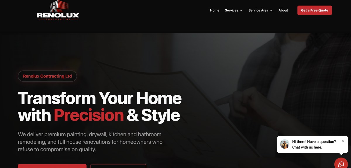Renolux Contracting Ltd homepage