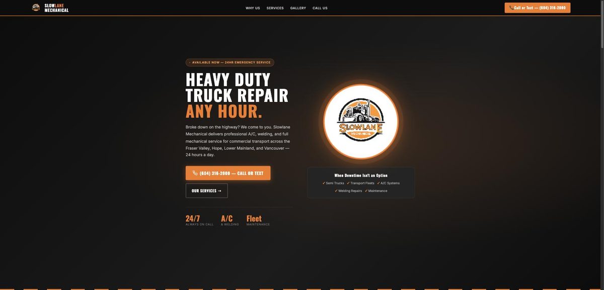 Slowlane Mechanical homepage